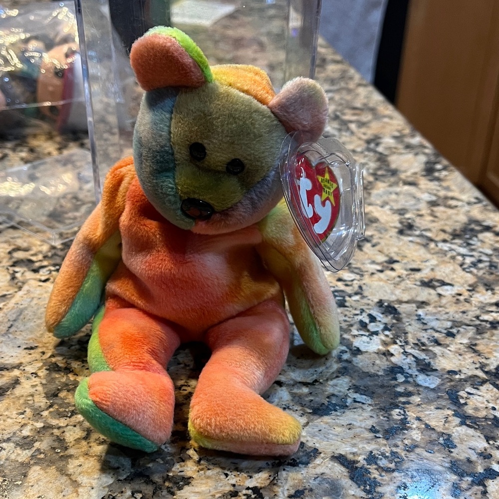 Ty Multicolored Tie-Dye Stuffed Bear Garcia 1995